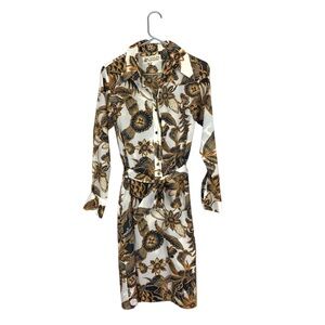 Lanvin vintage all over flora print belted dress with pockets
